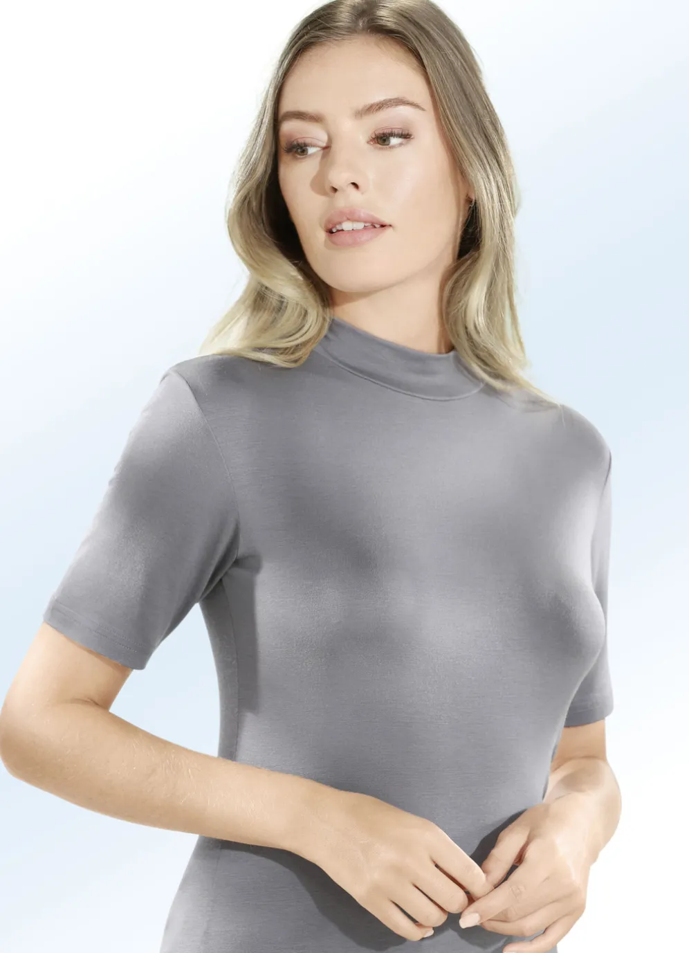 Zweierpack Shirts mit Stehkragen und kurzen Ärmeln