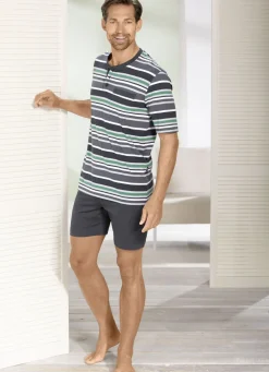 Zweierpack Shortys mit Knopfleiste und Ringeldessin