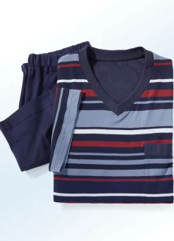 Zweierpack Shortys mit V-Ausschnitt und garngefärbtem Ringeldessin