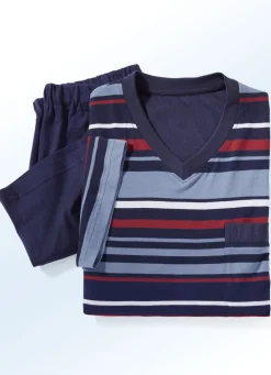 Zweierpack Shortys mit V-Ausschnitt und garngefärbtem Ringeldessin