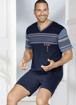 Zweierpack Shortys mit V-Ausschnitt und platziertem Druck