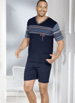 Zweierpack Shortys mit V-Ausschnitt und platziertem Druck